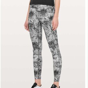 Lululemon Fast & Free 7/8 Tight II *Nulux 25" Serigraph Starlight Black Multi
